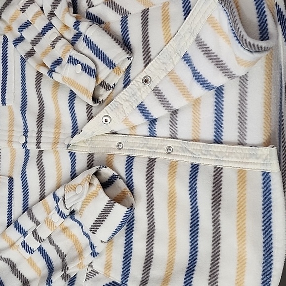 O'NEILL MENS SMALL FLEECE STRIPE SHACKET SNAP BUTTONS - Picture 6 of 8